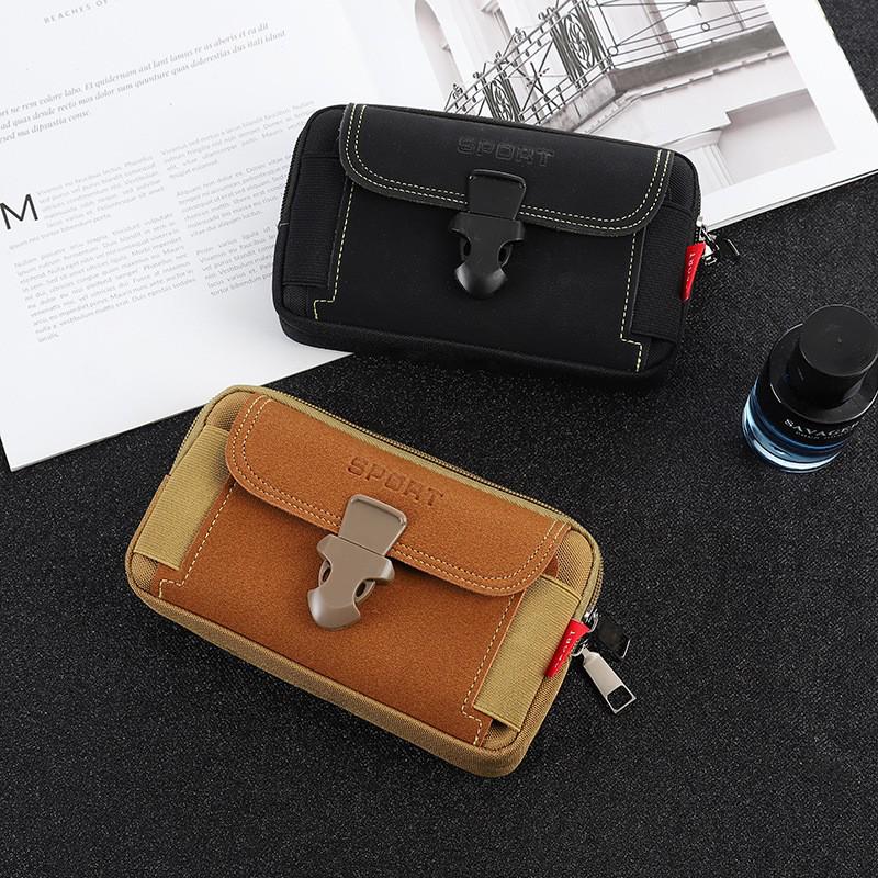 Men's Multifunctional Oxford Cloth Phone Bag with Belt - Stylish and Enhanced Design
