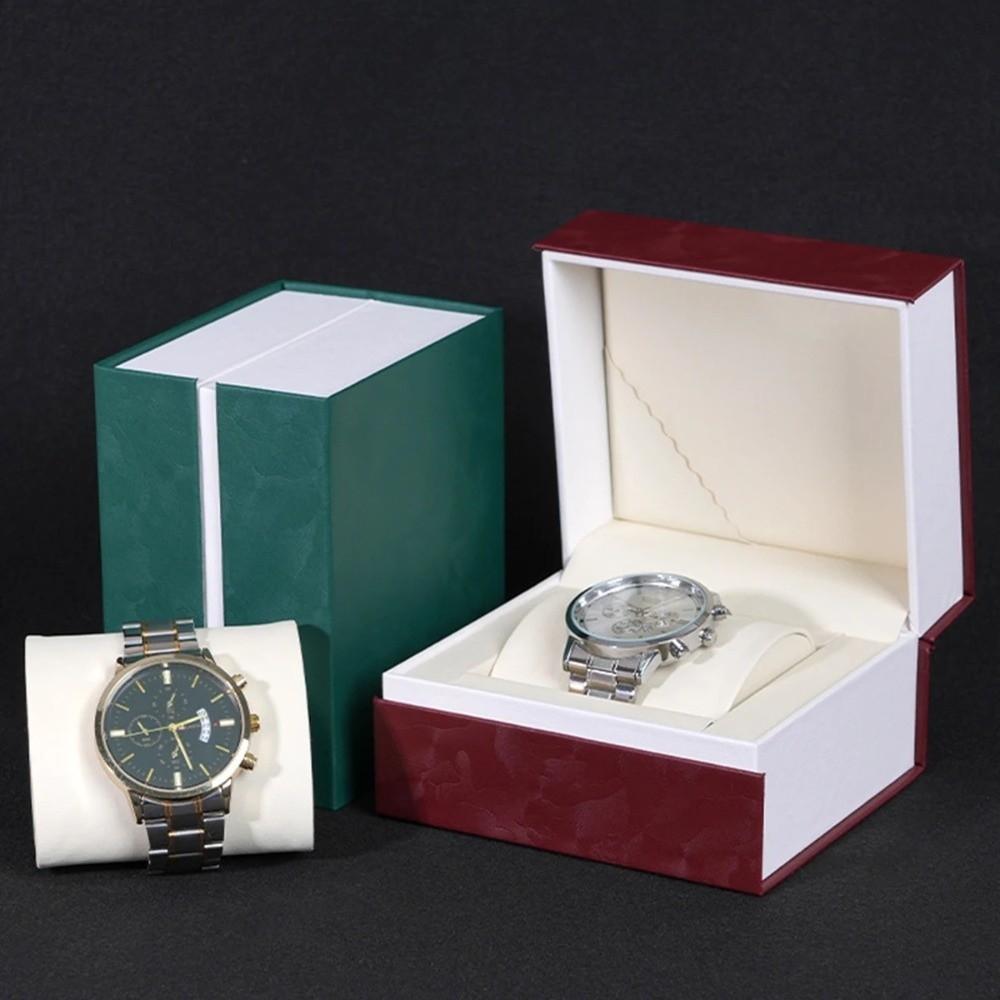 Display Case Watch Collection Storage Holder PU Leather Single Watch Organizer Box  for Women Men