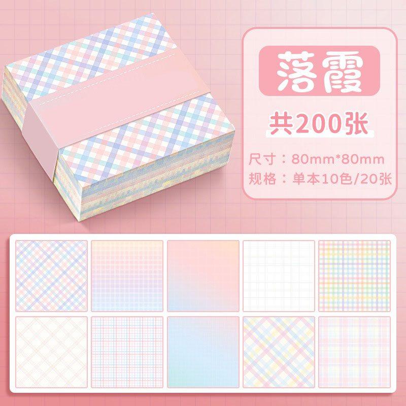 

1book Checkered sticky note paper, high aesthetic convenience tape, non adhesive and removable checkered notebook note paper