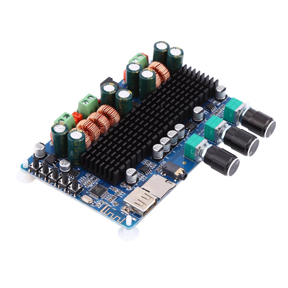 Digital 2.1 Channel Amplifier Board Bluetooth USB TF Input 50W+50W Stereo 100W Subwoofer Output