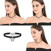 Snygg Svart Stjärna Chokerhalsband För Kvinnor Med Geometrisk Design Och Glittrande Kristaller