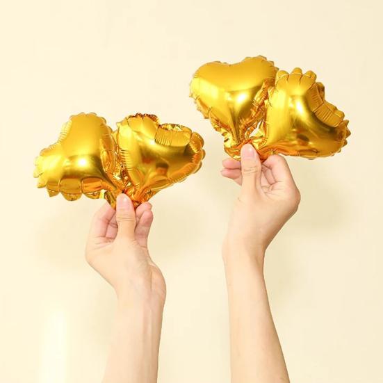 10 szt. Balony foliowe pentagram Kreatywny kształt Jasny kolor Przeciwwybuchowe Oszałamiający efekt wizualny Style Balony foliowe pentagram w kształcie serca Balony ślubne