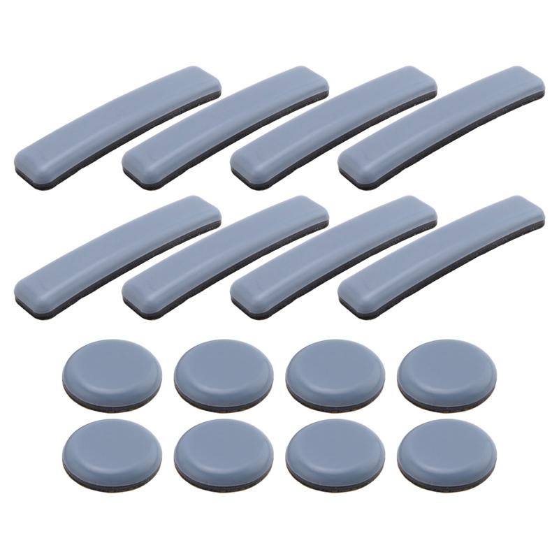 ABGR-16 Pcs Furniture Glides PTFE Sliders Self-Adhesive Furniture Glides Set Round Square For Furniture Easy Movers