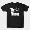 Men Black Print T-shirt The Ninong No-Cut Transfer Paper Print Cotton Tshirt