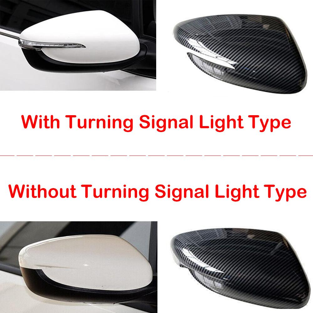 For KIA K3 Forte 2013-2018 Car Replacement Rearview Side Mirror Cover Wing Cap Exterior Door Case Trim Housing Carbon Fiber Look