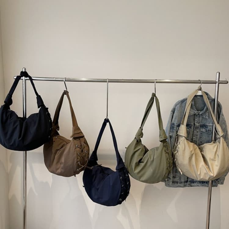 Simple Nylon Drawstring Tote Bag Women's Shoulder Bag