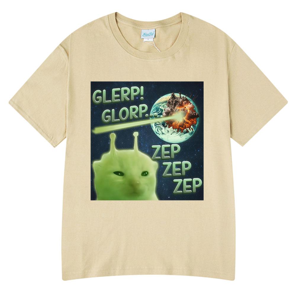 

Glerp Glorp Funny Alien Cat Italian Brainrot Meme T-shirt Men Women Graphic Print T Shirts Summer Cotton Short Sleeve T-shirt XL