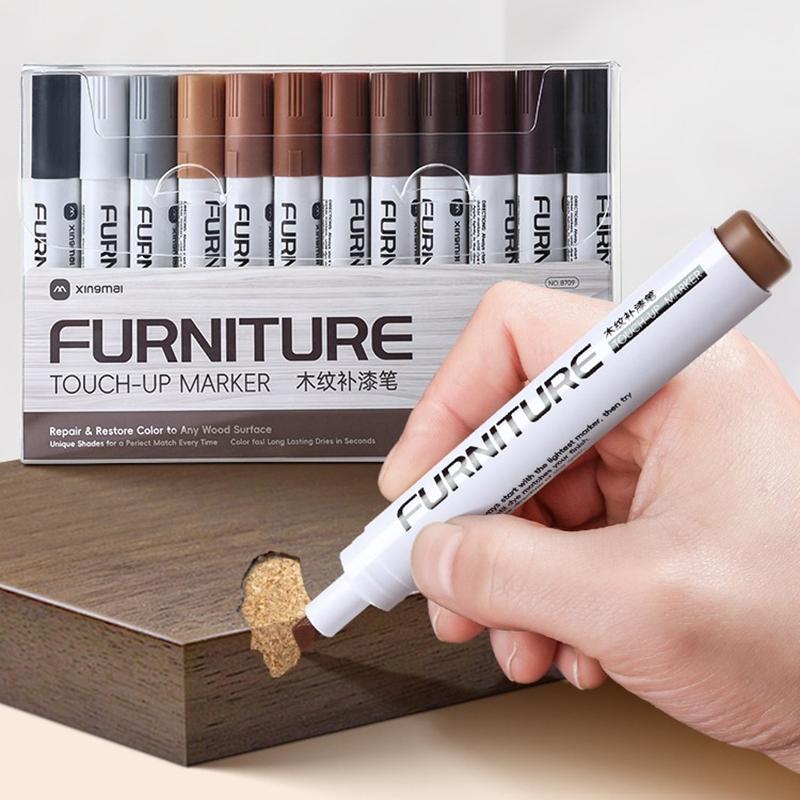 Wood Composite Grain Paint Furniture Touch-Up Markers Pens Wood Floor,Furniture,Scratch Coloring Repair Paint Pens