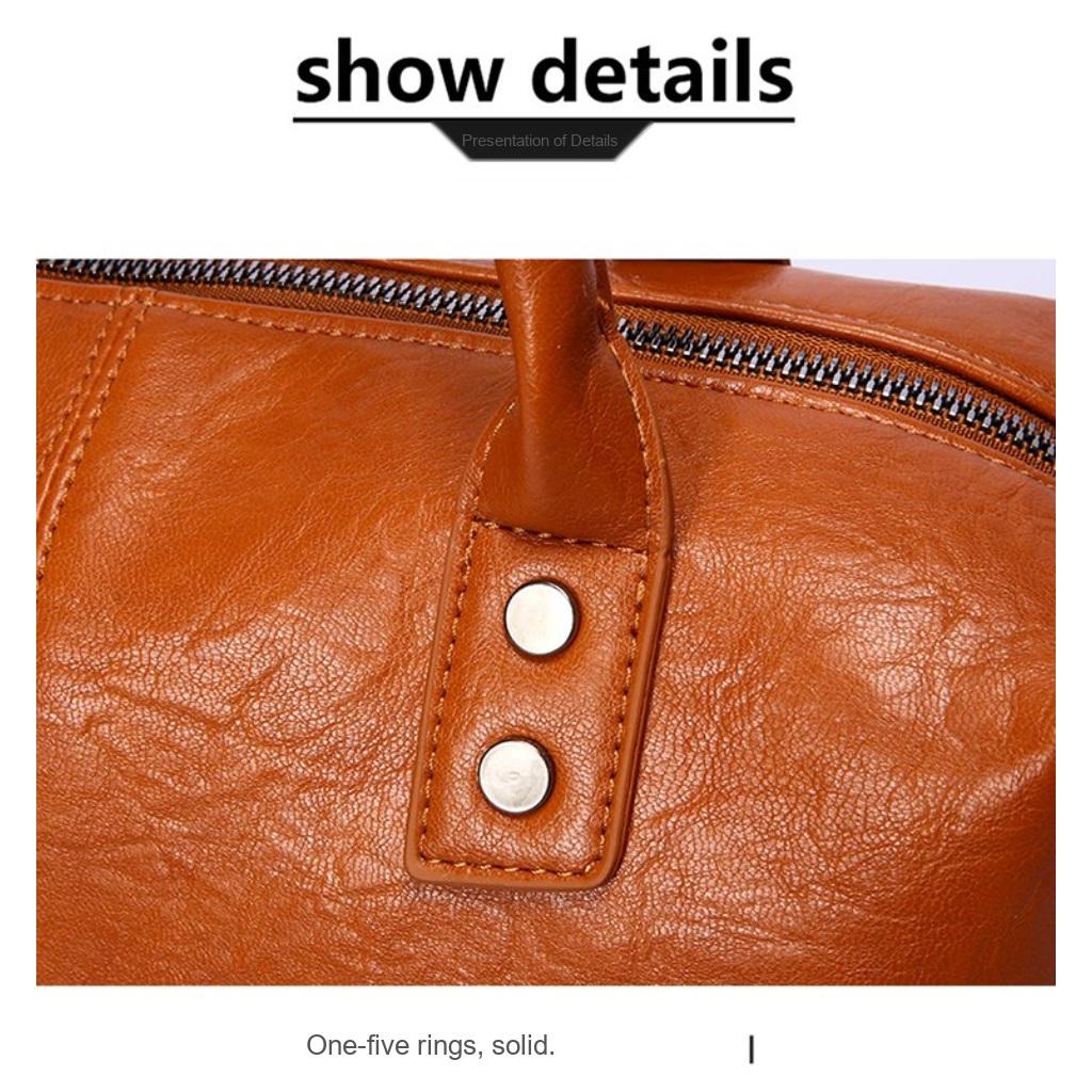 Boston Bag Unisex Faux Leather Large Capacity Shoulder Crossbody Daily Wear