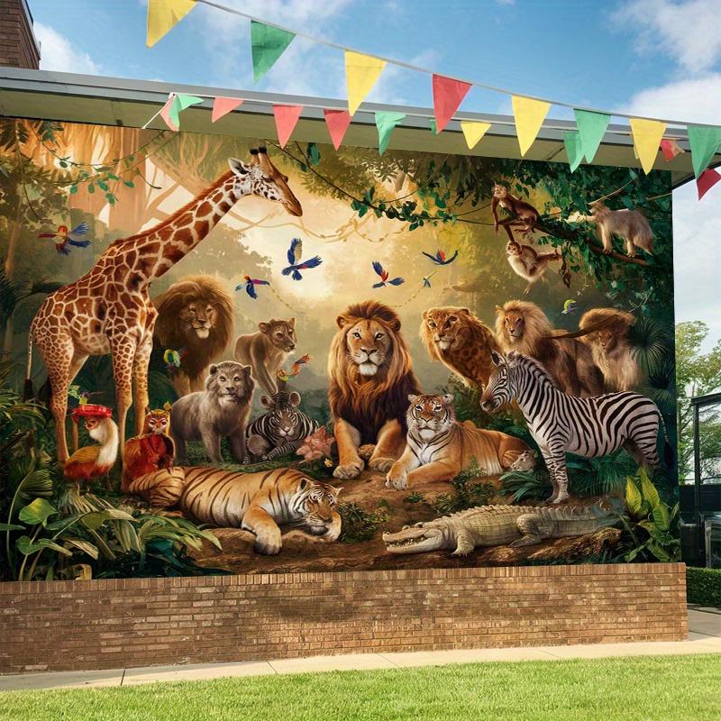 1Pcs Vibrant Wildlife Party Decoration Background Winter Backdrop Decorations For Photo Studio Photo Booth Christams Party