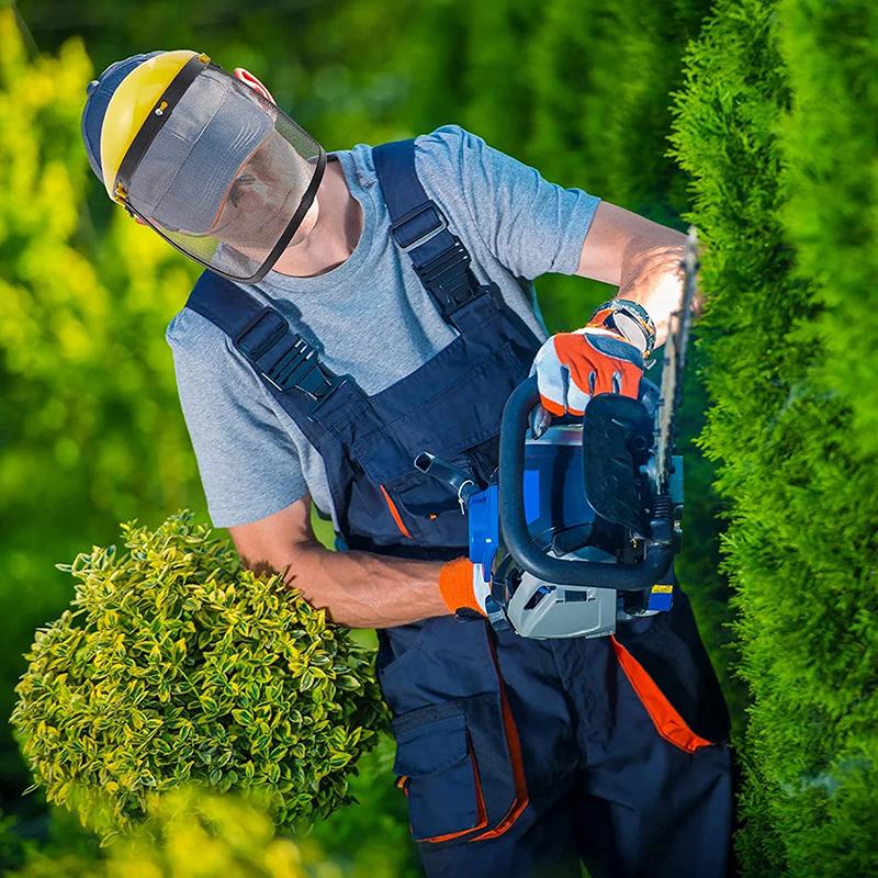 Garden Grass Trimmer Safety Helmet Hat With Full Face Mesh Visor For Logging Brush Cutter Forestry Protection