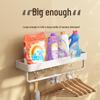 White No-Drill Wall-Mounted Bathroom Organizer and Vanity Shelf