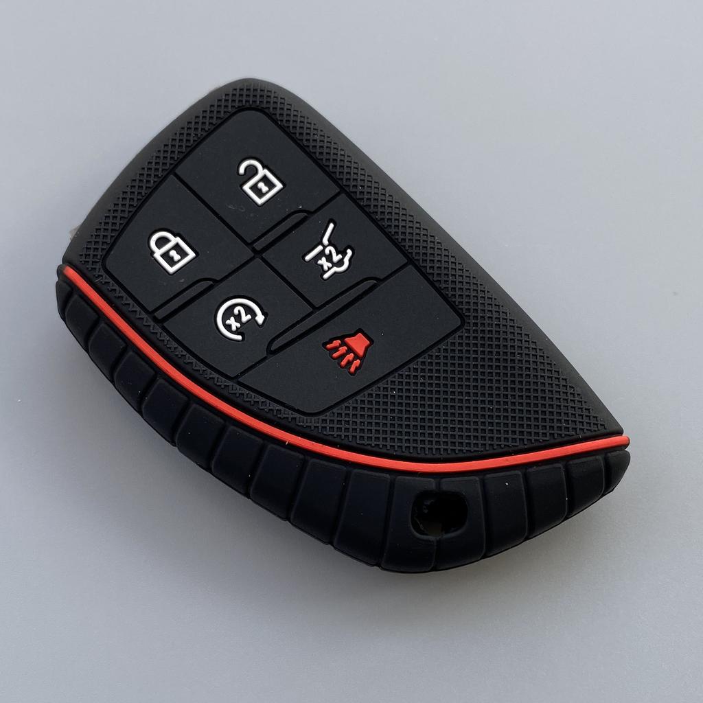 Silicone Car Key Cover Case for Chevrolet Corvette Suburban Tahoe for Cadillac CT4 CT5 2021 2022 remote key