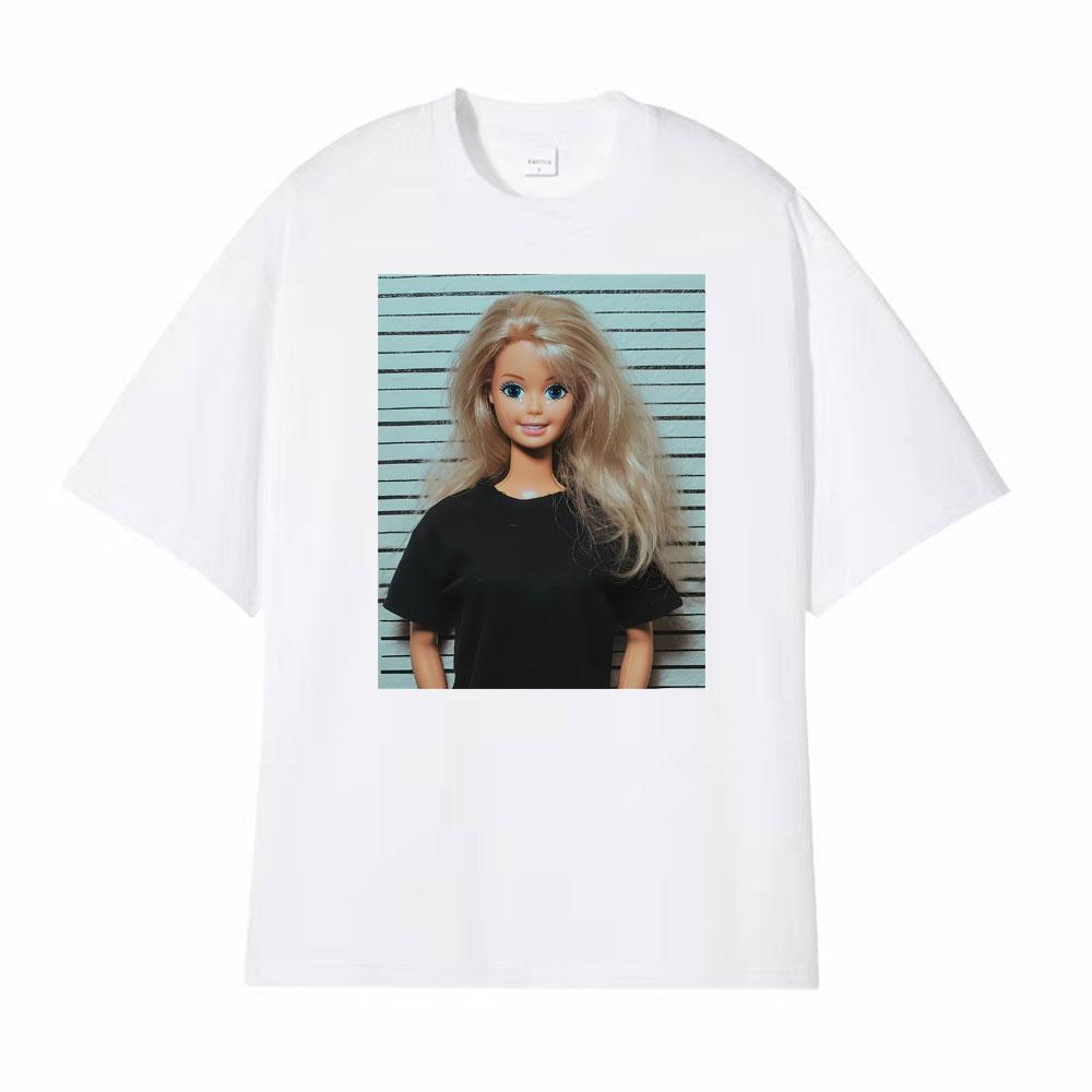 Mugshot Doll Meme Crying Happy Expression Doll Humor Print Tshirts Unisex Women Summer Fashion T Shirt High Quality Loose T Shirts