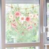 Frühlings-Hänge-Blumen-Fensteraufkleber Aquarell Saussurea-Blumenranke Fensterdekale Wiederverwendbarer Statischer Glasaufkleber für Zuhause Geschäft Büro
