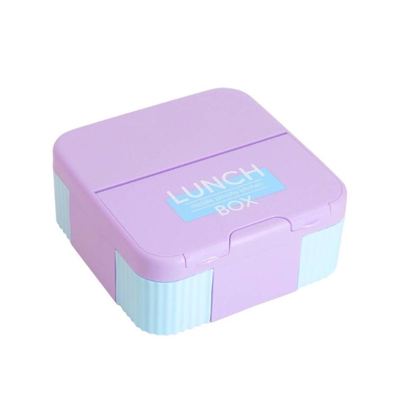 

Multi-Compartment Portable Lunch Box For Kids With Fork & Spoon, Microwave Safe Bento Box, Food Storage Container purple