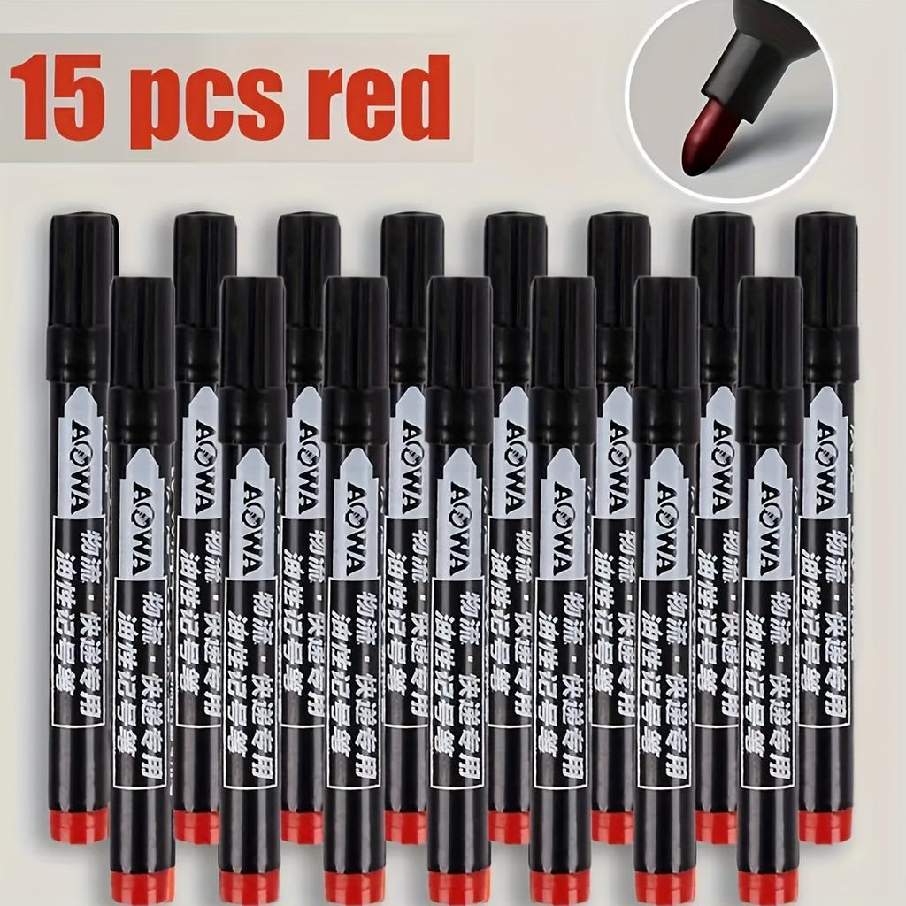 Set da 15 pennarelli indelebili a base d'olio per Carta, Metallo, Vetro, Legno, - Ideale per Scuola, Ufficio, Ingegneria, Edilizia, Arti