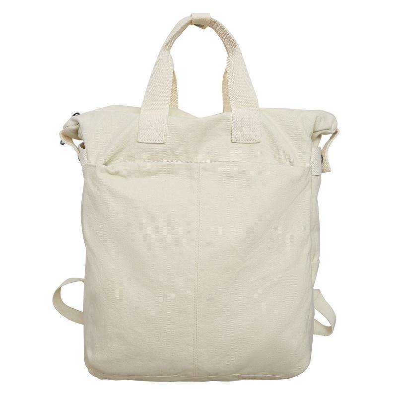 Plátěný jednobarevný studentský školní batoh Pánský velkokapacitní cestovní batoh