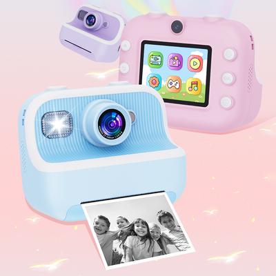 Kids Mini Instant Print Camera 2.4 Screen Photo Printing Camera HD 1080P Video Thermal Printing Camera Christmas Birthday Gifts