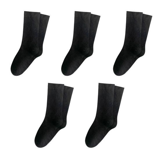 5 Pairs Crew Socks for Women Ribbed Knit Slouch Boot Socks Breathable Crochet Long Piles Socks for High School Girls