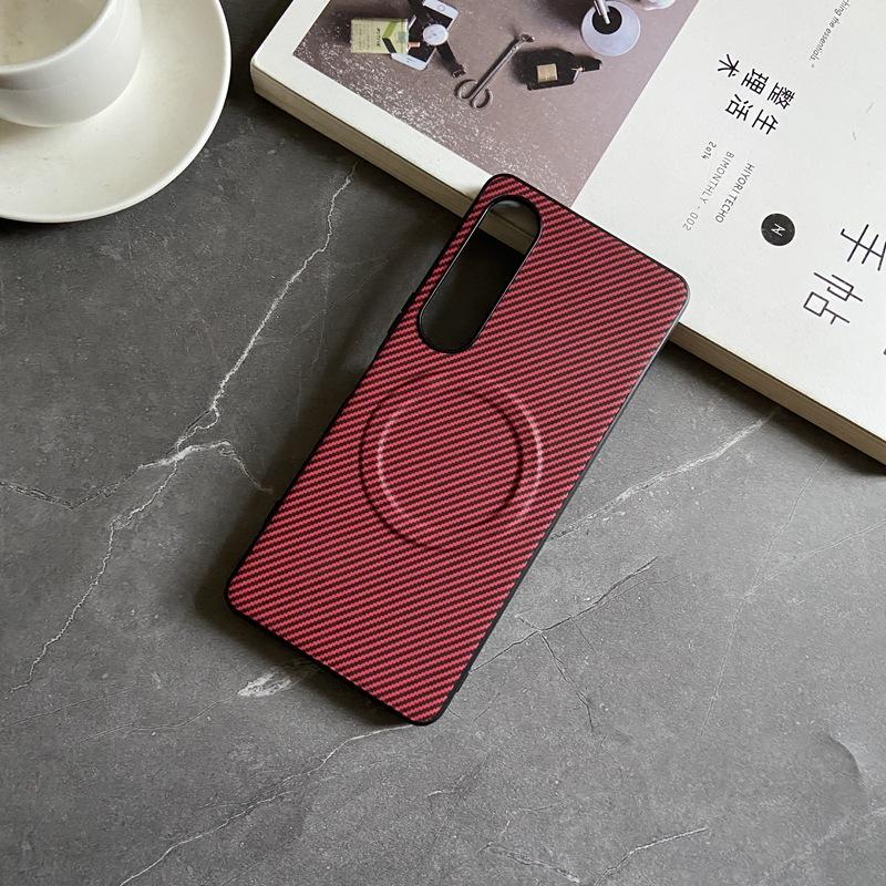 Applicable to Sony Xperia 1VI mobile phone case anti-drop 11VI simple skin feeling 1IV carbon fiber pattern magnetic protective case