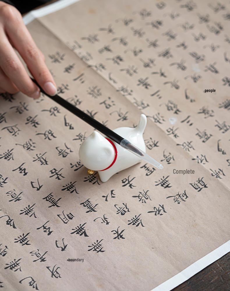 Jade Porcelain Cat Tea Pet Ornament for Kung Fu Tea Ceremony