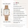 Women's Retro Square Watch Simple Three Needle Waterproof Calendar Display Light Luxury Elegant Quartz Watch