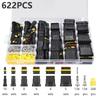 1.5mm Waterproof Auto Electrical Connectors 622 Pieces 1/2/3/4/5/6 Pin Male Female Pair Terminals with Silicone Sealing Plugs