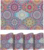 Mandala Vintage Vinyl Kunststoff Tischsets Set von 4, 12x18 Zoll Waschbar Rutschfest Tischmatten für Party Küche Esstisch Dekoration