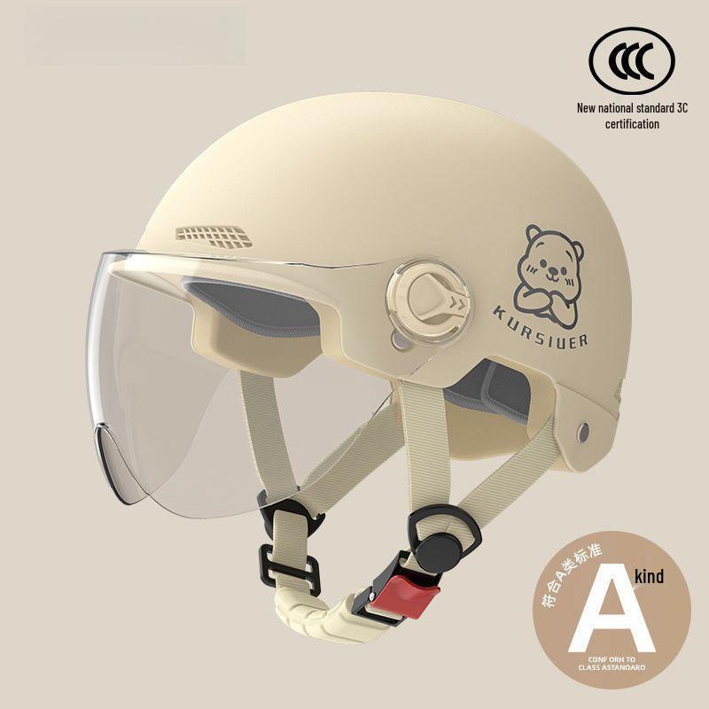 

Women s Electric Vehicle Lightweight Half Helmet - Summer Sun Protection Safety Certified Thick HD Short Visor