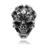 Vintage Gothic Calvarium Skull Punk Ring Men Halloween  Jewelry Gift