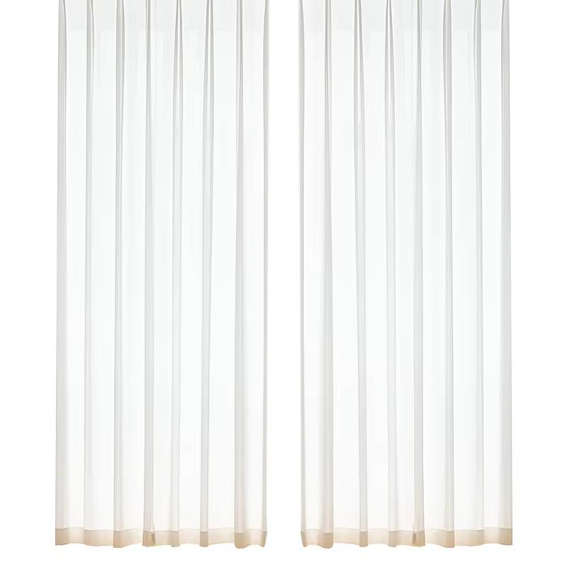 New Arrival Balloon Chiffon White Sheer Tulle Voile Luxury Curtains 100% Polyester Geometric Pattern Modern Shading Living