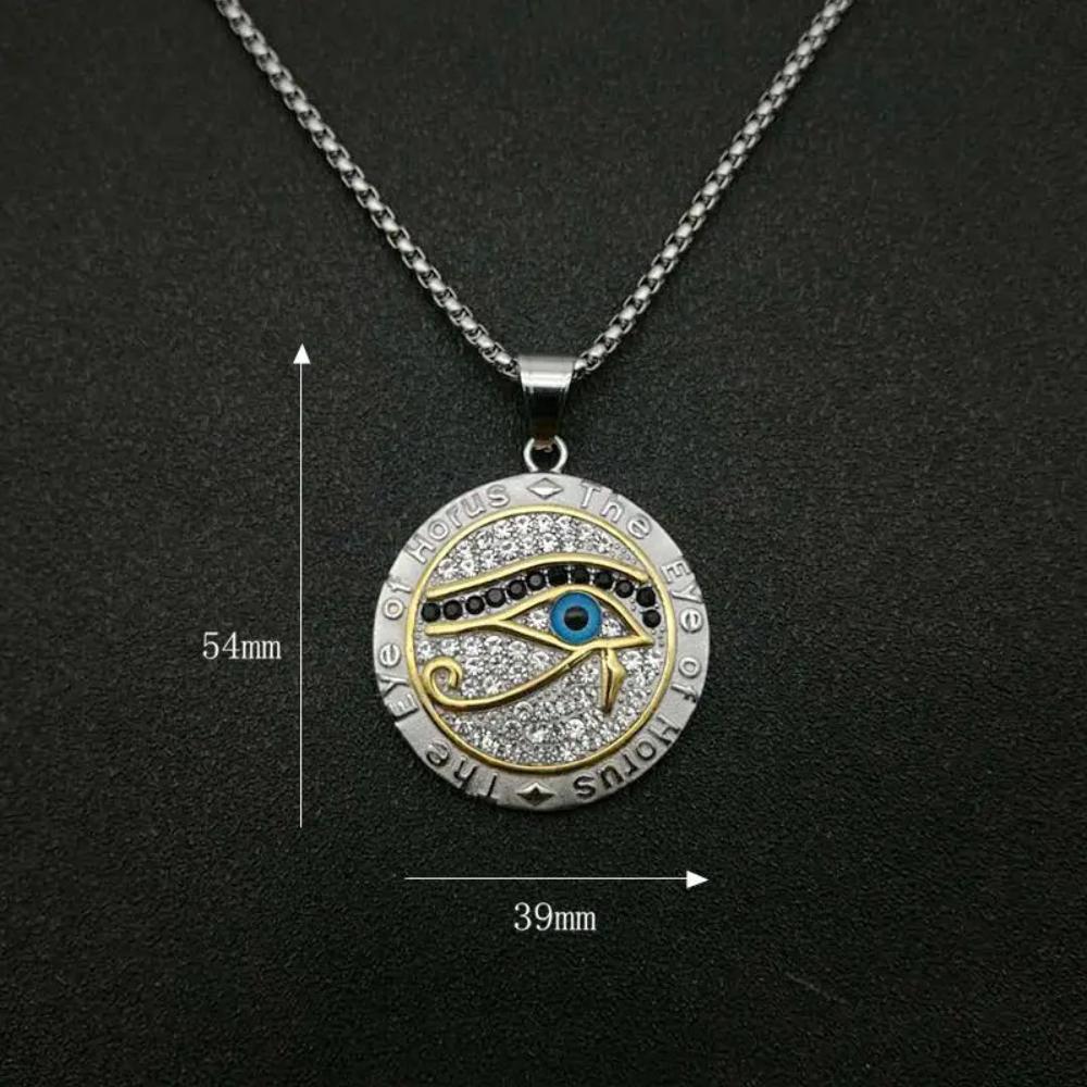 Ancient Egypt Eye Of Horus Pendant Necklace Gold Stainless Steel Jewelry For Women Men
