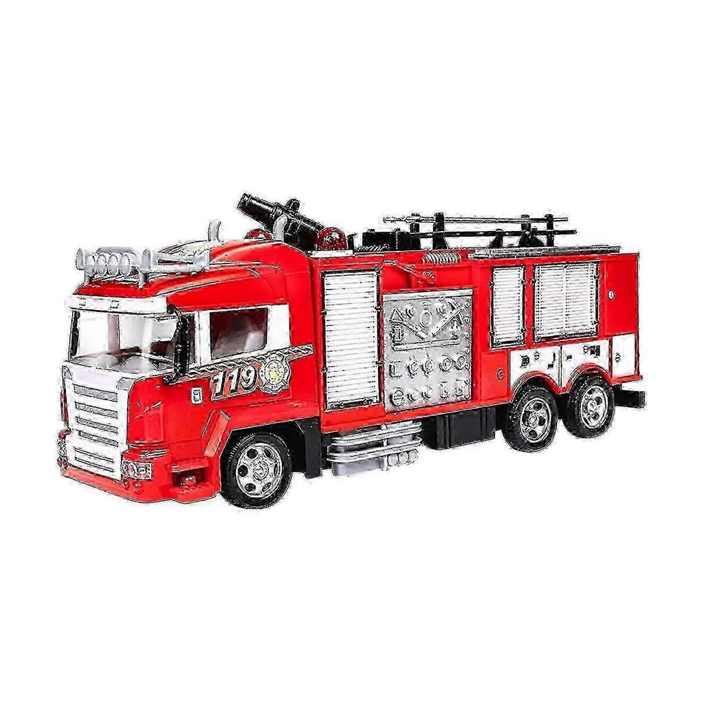 2wd Rc Fire Truck Remote Control Car Kids Toy W/ Rechargeable Battery Firetruck