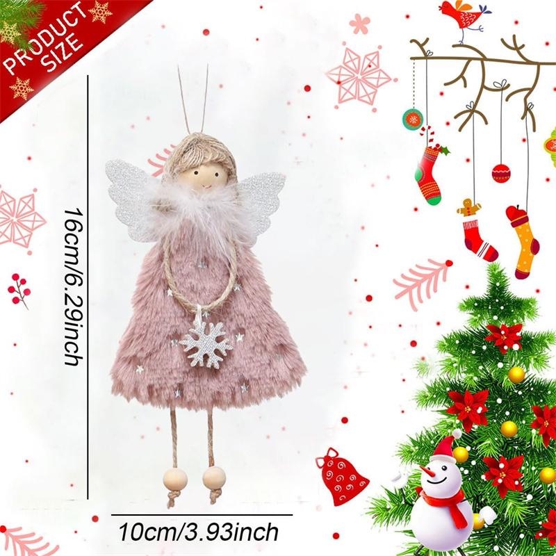 Christmas Decoration Angel Doll Pendant Plush Angel Pendant for Christmas Party New Year Birthday Party Wedding Decoration