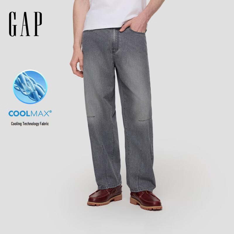 GAP Men s Washed Loose Fit Curved-Leg Jeans 165/76A