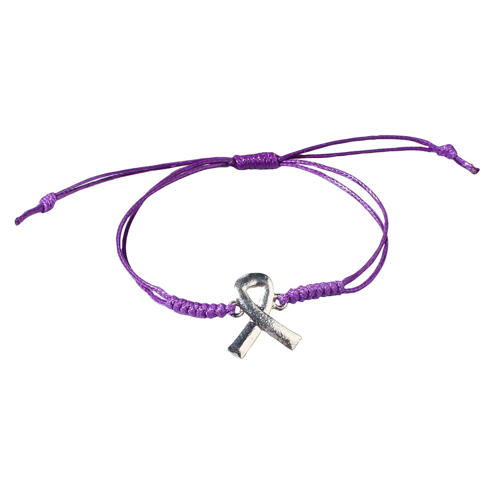 

Браслеты для осведомленности о раке груди Лента Браслеты для осведомленности о раке груди Мотивационный браслет Аксессуары Подходят для женщин, переживших рак, Подарки для вечеринки One Size фиолетовый