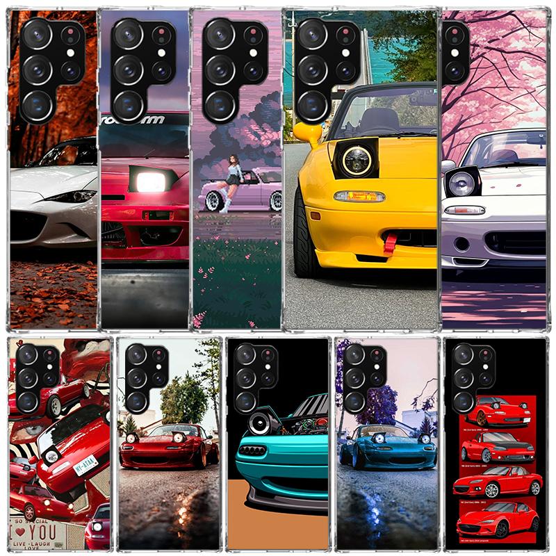 JDM Car MX5 Cute Soft Cover for Samsung Galaxy S25 Edge S26 S24 S23 Ultra Phone Case S22 S21 Plus S20 FE Print Pattern Shell Gal