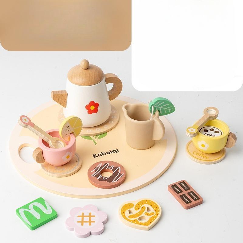 Wooden simulation ice cream cone ice cream small cart children's play toy