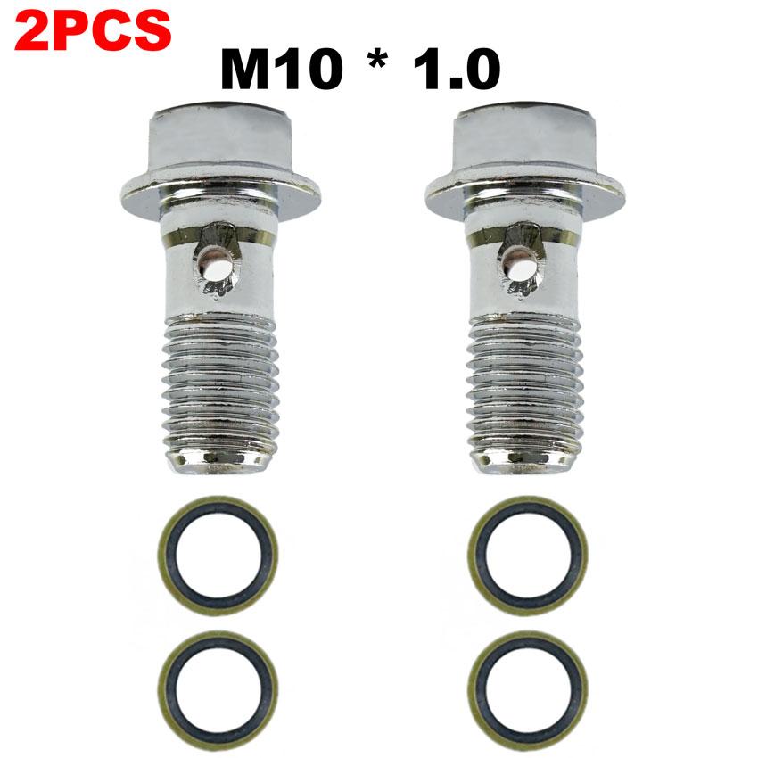

M10 Brake Caliper Banjo Bolt Oil Drain Screw For Yamaha Kawasaki Suzuki Aprilia Brake Hose Screw 1.0 Silver