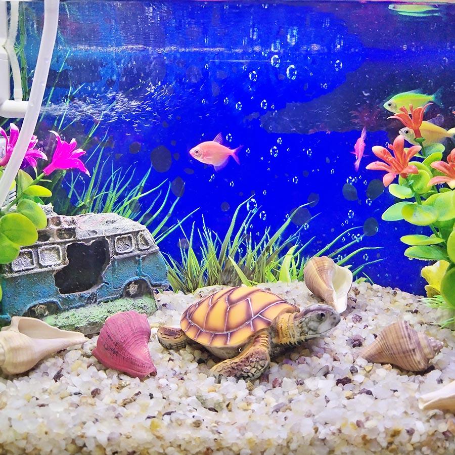 Artificial Polyresin Aquatic Sea Turtle Tortoise Aquarium Ornament Fish Tank Decoration Turtle Decor Turtle Pet Toys Mini Home