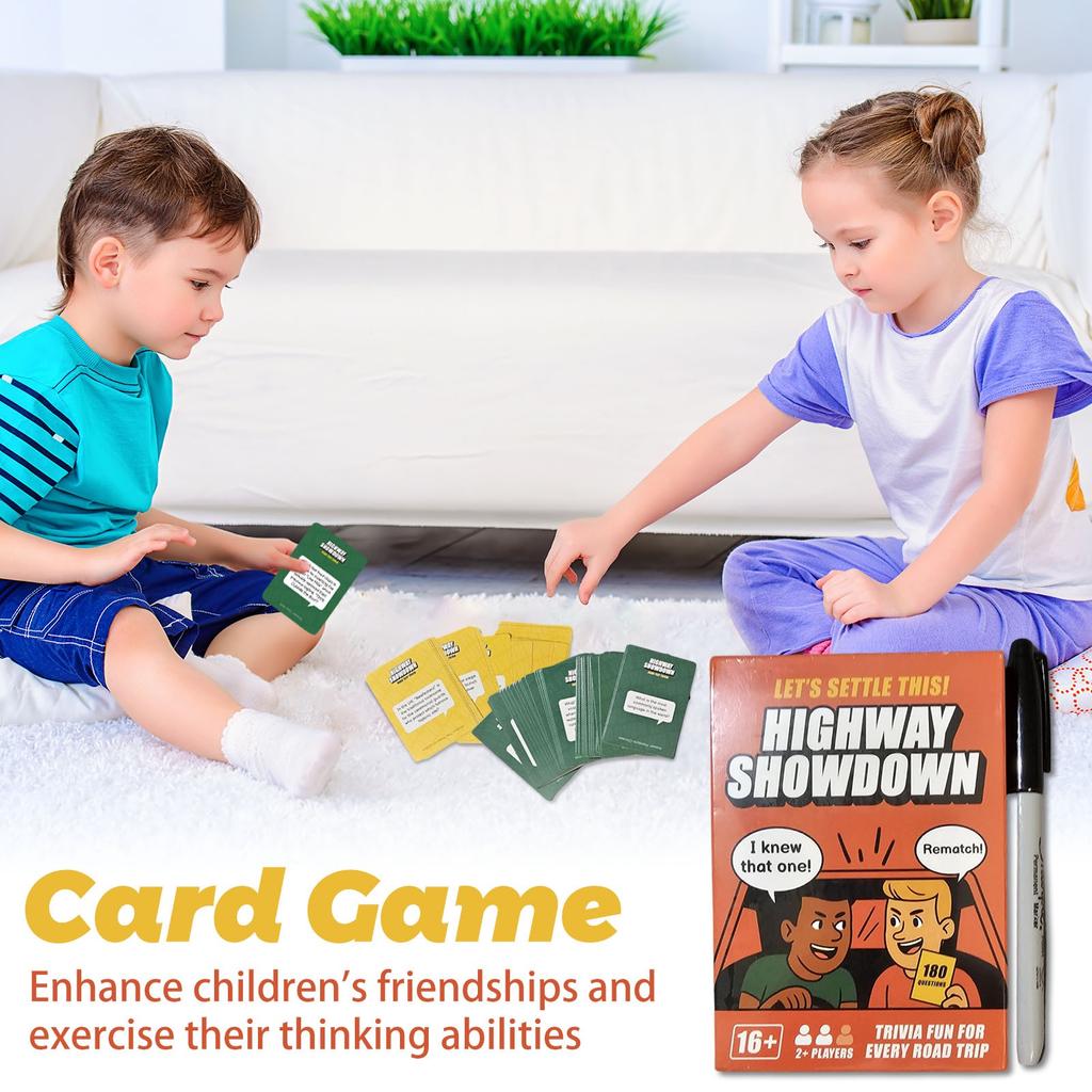 WELL BALANCED Highway Showdown – Fun & Competitive Trivia Car Game For Adults & Teens, Road Trip Travel