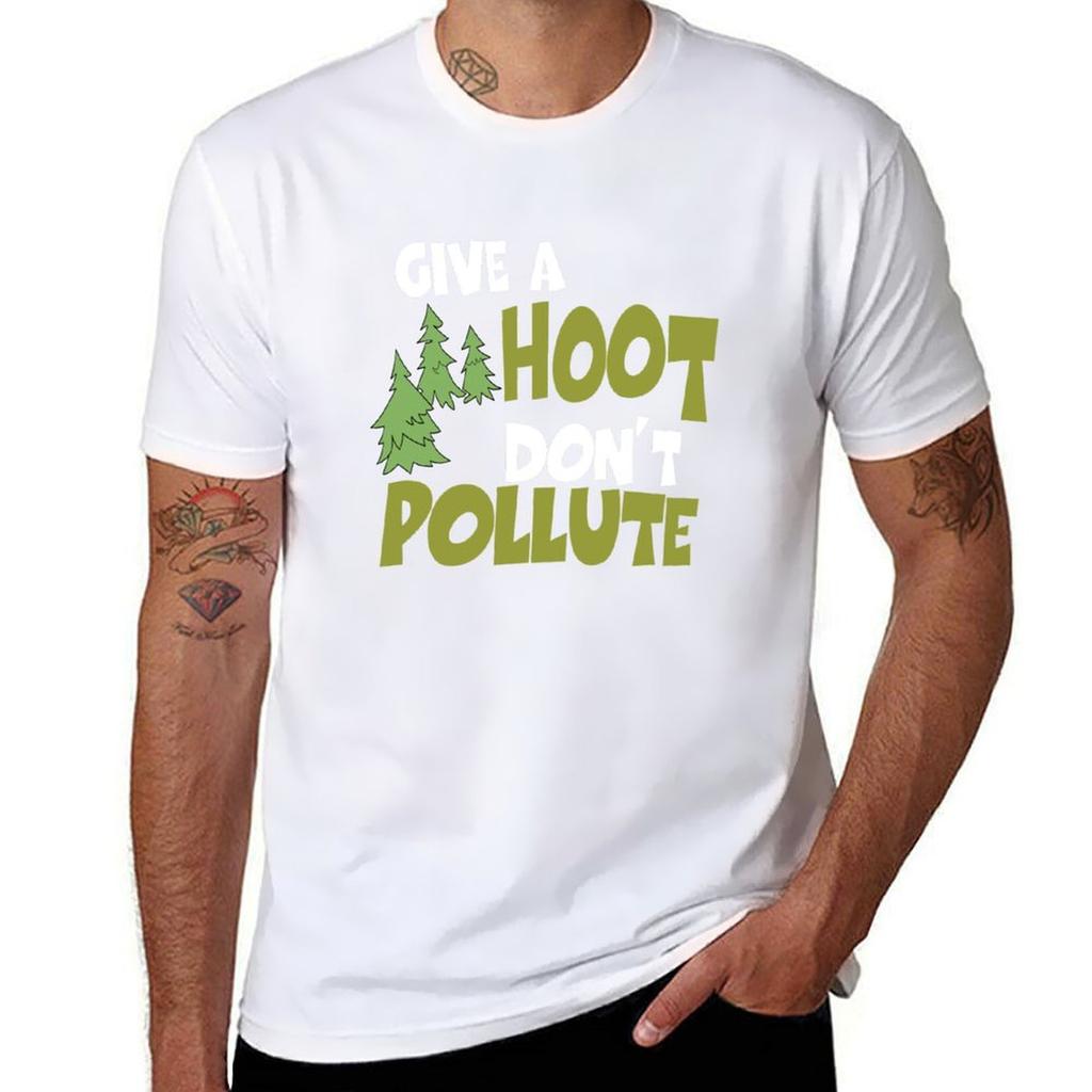 Give A Hoot Dont Pollute Tshirt Work Utility Casual Tee Shirt Tshirt
