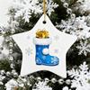 Sublimation Ceramic Ornament White Sublimation Blank Ornament Unfinished Christmas Hanging Decoration with String for Crafting DIY Heat Press Printing