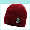 Knitted Solid Color Hat Letter Printing Beanie Caps Windproof Fashion Gifts