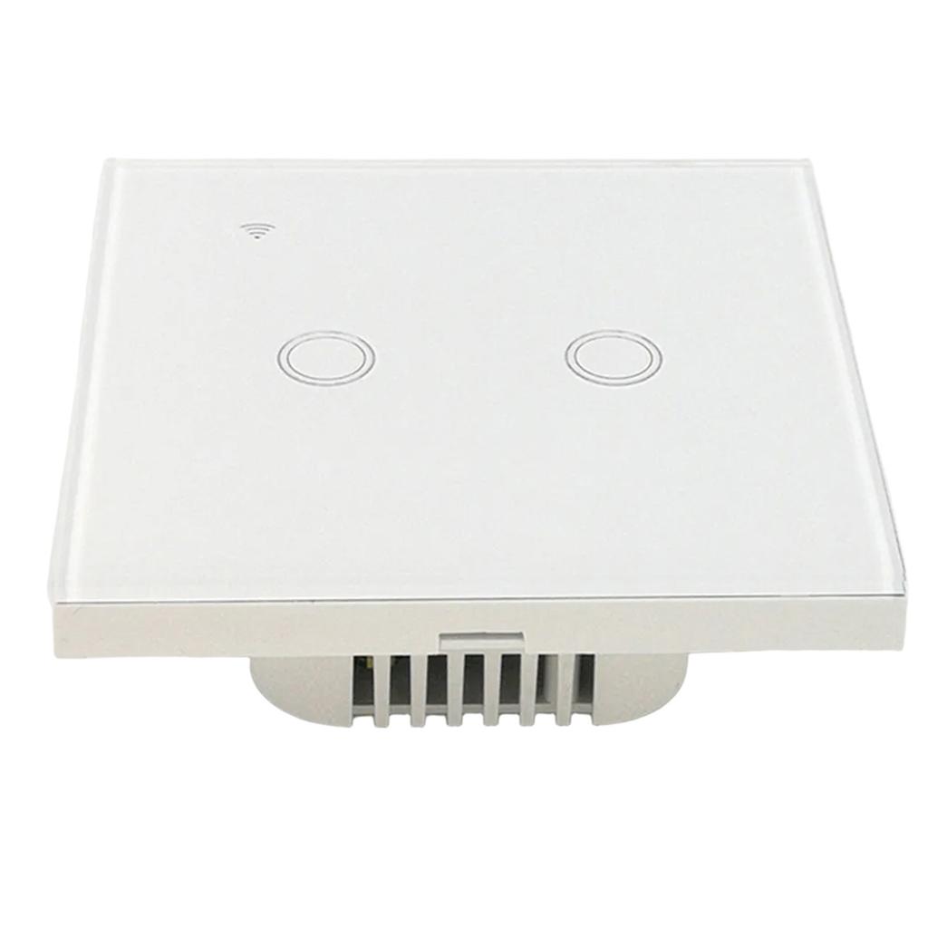 2 Gang Smart Light Switch with Remote Control via Smartphone and Voice Commands Compatible with App for Smart Home Setup