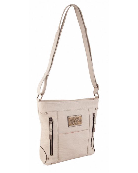 Sac Bandoulière - Le Temps des Cerises - Bonnie 6 - Mastic - Simili cuir - Porté épaule