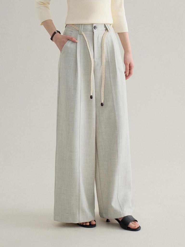 Ge Ming Women's High-Waisted Straight Wide-Leg Pants - Korean Style, Spring 2026 Collection (W0088D)