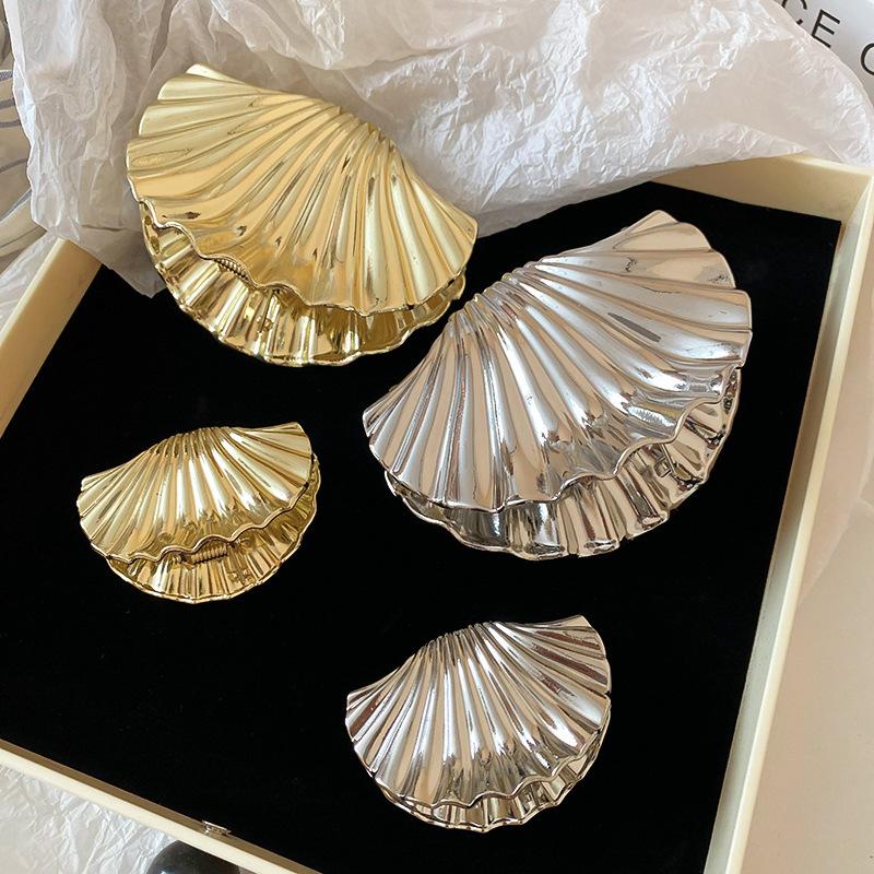 Fashion Gold Color Metal Shell Hair Claws Hairwear for Women Sweet Clip Crab Clamps Hair Clips Claw Clip Trendy Hair Accessories