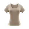 Women's White Slim-Fit U-Neck Short-Sleeve T-Shirt - Versatile, Stylish, Solid Color, Summer Essential